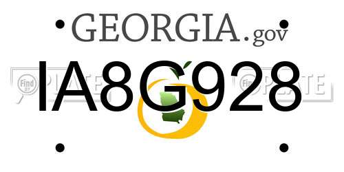 IA8G928 Georgia License Plate