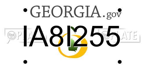 IA8I255 Georgia License Plate