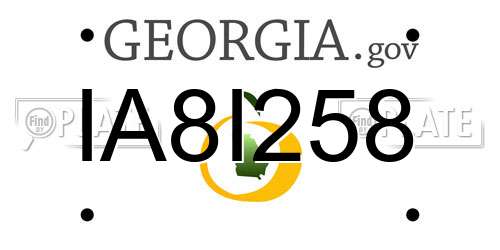 IA8I258 Georgia License Plate