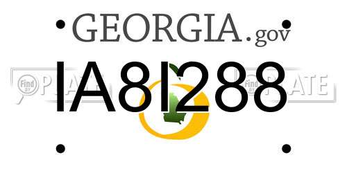 IA8I288 Georgia License Plate