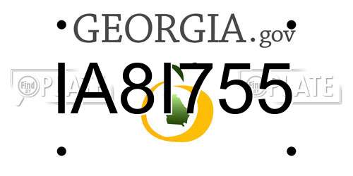 IA8I755 Georgia License Plate