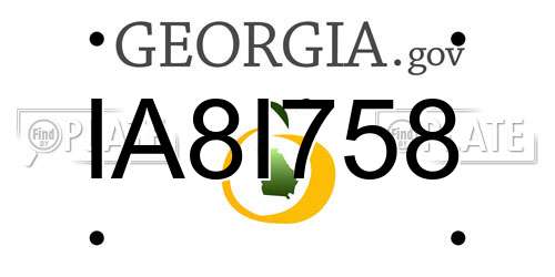 IA8I758 Georgia License Plate