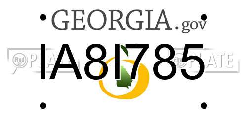 IA8I785 Georgia License Plate