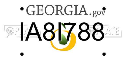 IA8I788 Georgia License Plate