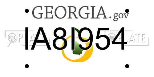 IA8I954 Georgia License Plate