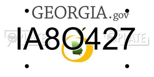 IA8O427 Georgia License Plate