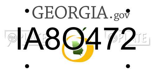 IA8O472 Georgia License Plate