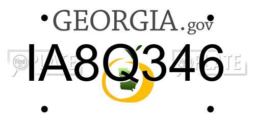 IA8Q346 Georgia License Plate