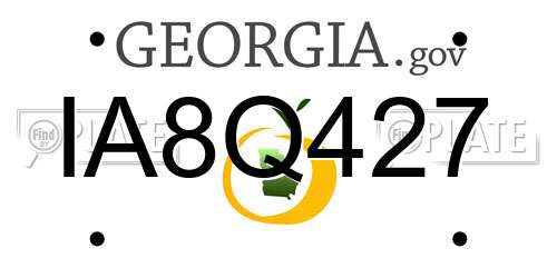 IA8Q427 Georgia License Plate