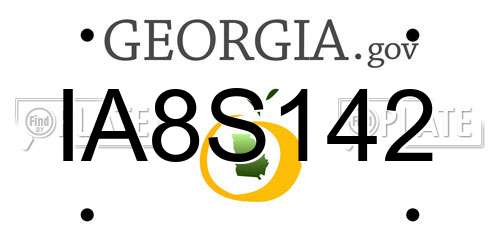 IA8S142 Georgia License Plate