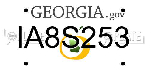 IA8S253 Georgia License Plate