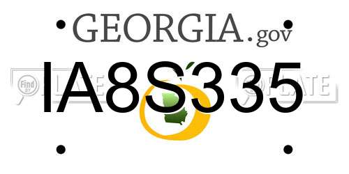 IA8S335 Georgia License Plate