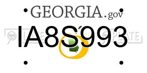 IA8S993 Georgia License Plate