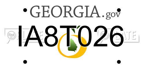 IA8T026 Georgia License Plate