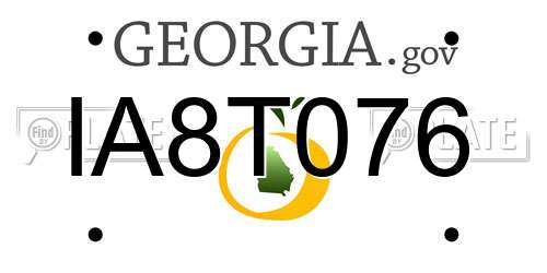 IA8T076 Georgia License Plate
