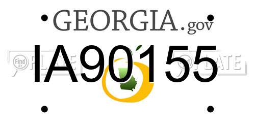 IA90155 Georgia License Plate