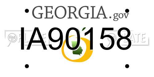 IA90158 Georgia License Plate