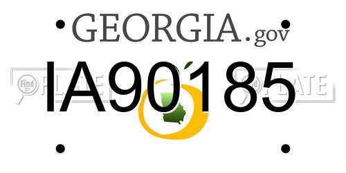 IA90185 Georgia License Plate