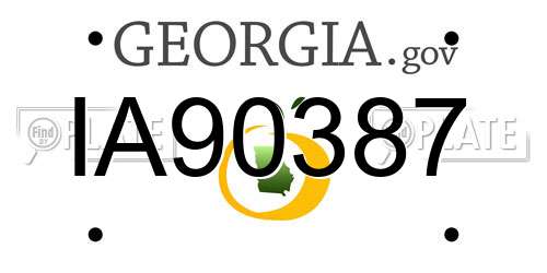 IA90387 Georgia License Plate