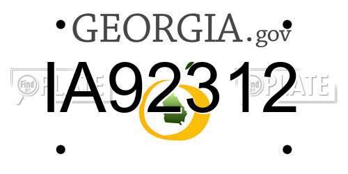 IA92312 Georgia License Plate