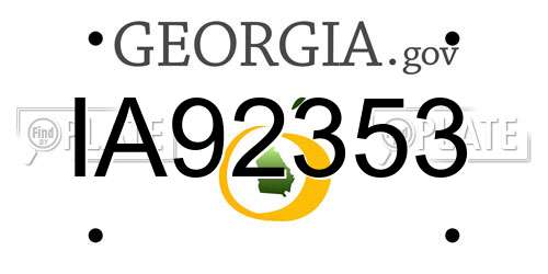 IA92353 Georgia License Plate