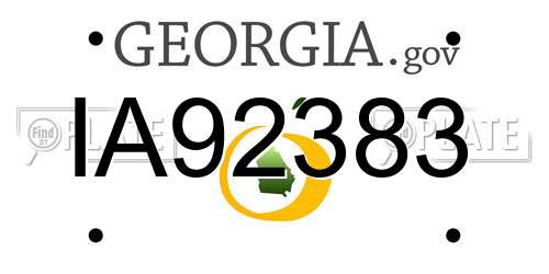 IA92383 Georgia License Plate