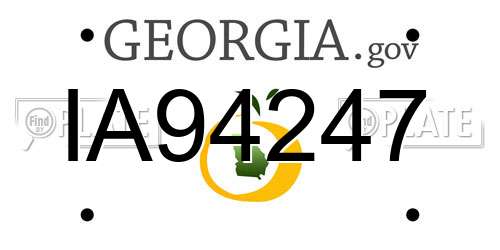 IA94247 Georgia License Plate