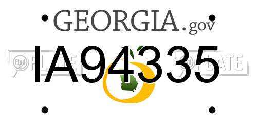 IA94335 Georgia License Plate