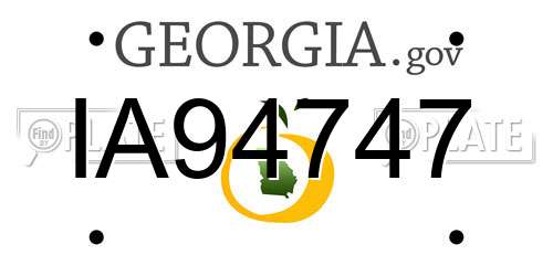 IA94747 Georgia License Plate