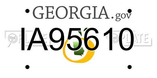 IA95610 Georgia License Plate