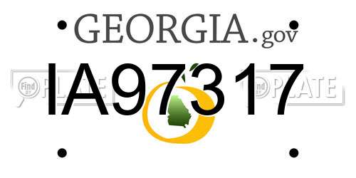 IA97317 Georgia License Plate