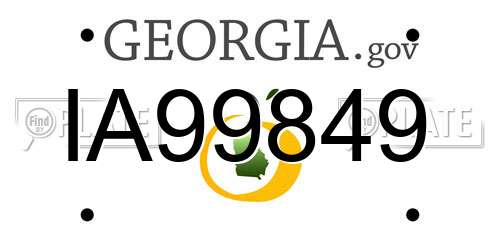IA99849 Georgia License Plate
