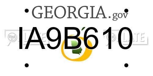 IA9B610 Georgia License Plate