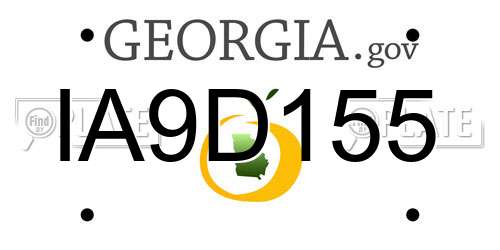 IA9D155 Georgia License Plate