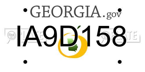 IA9D158 Georgia License Plate