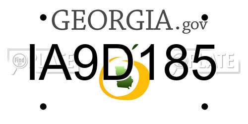 IA9D185 Georgia License Plate