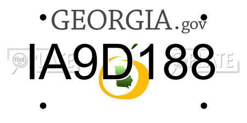 IA9D188 Georgia License Plate