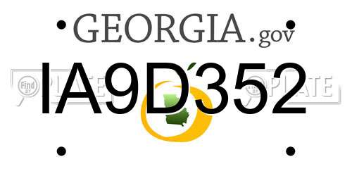 IA9D352 Georgia License Plate