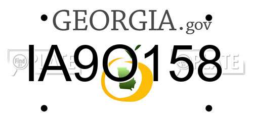 IA9O158 Georgia License Plate