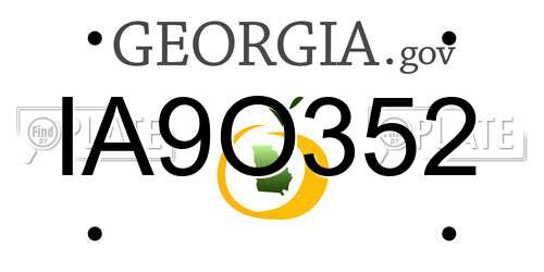 IA9O352 Georgia License Plate