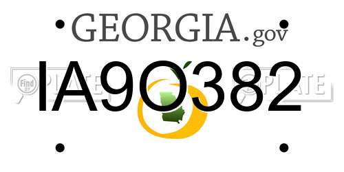 IA9O382 Georgia License Plate