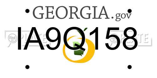 IA9Q158 Georgia License Plate