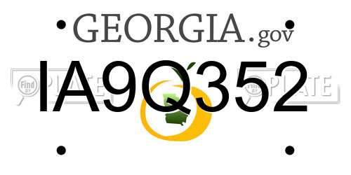 IA9Q352 Georgia License Plate