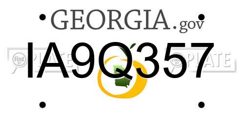 IA9Q357 Georgia License Plate