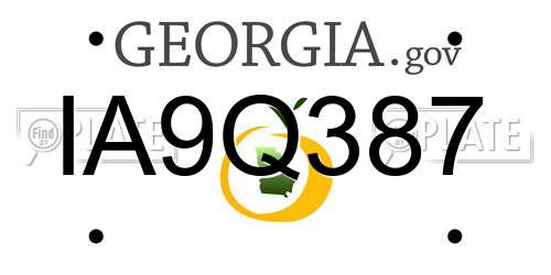 IA9Q387 Georgia License Plate