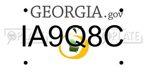 IA9Q8C Georgia License Plate