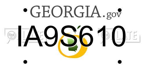 IA9S610 Georgia License Plate