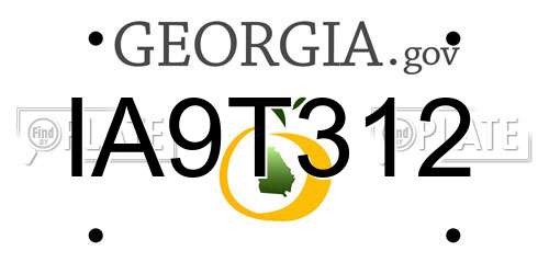 IA9T312 Georgia License Plate