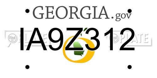 IA9Z312 Georgia License Plate