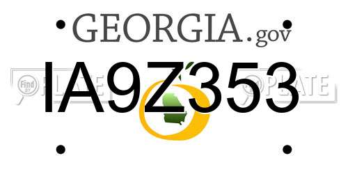 IA9Z353 Georgia License Plate